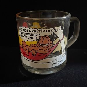 Vintage Garfield & Odie Glass Cup  Mug  McDONALD'S Original 1978 Jim Davis